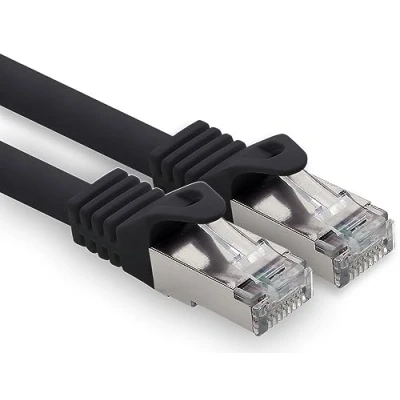Afbeelding van freiwerk 3 m zwart 1 stuk netwerkkabel Ethernet LAN s FTP LSZH PIMF 10GB RJ45 stekker Cat6a