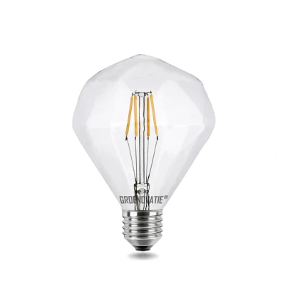 Afbeelding van E27 LED Filament Diamant 4W Extra Warm Wit Dimbaar