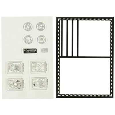 Afbeelding van Die &amp; Stamp Set Postcard Santoro