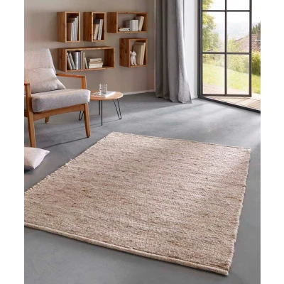 Afbeelding van Wollen Tapijt/Vloerkleed Bokn Beige 90x160 Cm 100% Wol