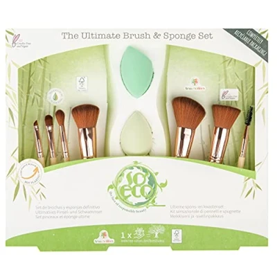 Afbeelding van SO ECO Ultimate Brush &amp; Sponge SET Makeupkwastje, Maat: One Size, Beige gold