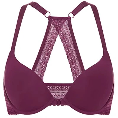 Afbeelding van Dobreva Onzichtbare push up beha voor dames, vooropening met beugels, druiven