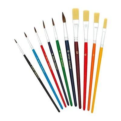 Afbeelding van TSI 49110 10 gekleurde varkenshaar borstelset 1, 2, 3, 4, 6, 1 6,8, 10, 12