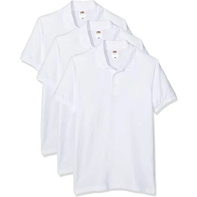 Afbeelding van Fruit of the Loom Poloshirt voor heren, 3 stuks, Wit.