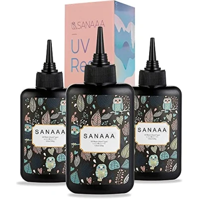 Afbeelding van Transparante uv hars, uithardingshars, UV, transparant, voor het maken van sieraden om te knutselen (300 g)
