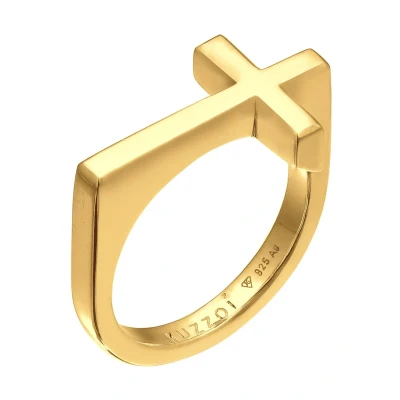 Afbeelding van Kuzzoi Cross Statement Ring goldcoloured, Heren, Maat: 62, Gold coloured