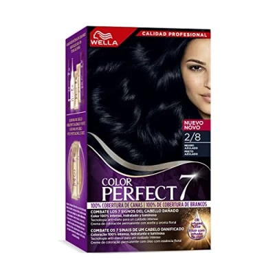 Afbeelding van Wella Color Perfect permanente haarverf voor hydraterend en helder haar, blauwachtig zwart