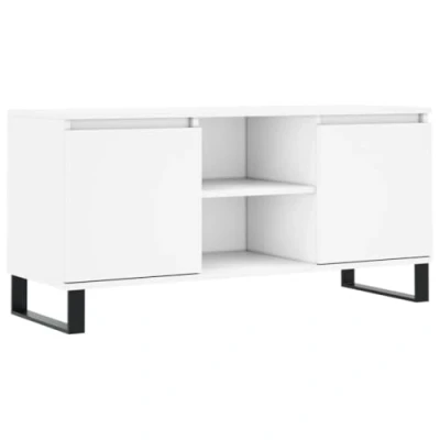 Image de vidaXL Meuble TV blanc 104x35x50 cm bois d&#039;ingénierie827004