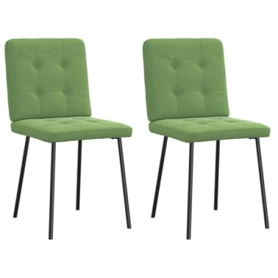 Afbeelding van vidaXL Eetkamerstoelen 2 st fluweel lichtgroen