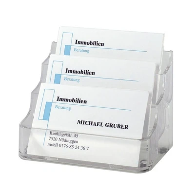 Image de sigel Porte cartes de visite, en plastique dur, avec 3 compartiments