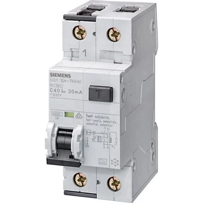 Afbeelding van Siemens 5SU13547KK06 Aardlekschakelaar/zekeringautomaat 2 polig 6 A 0.03 230 V