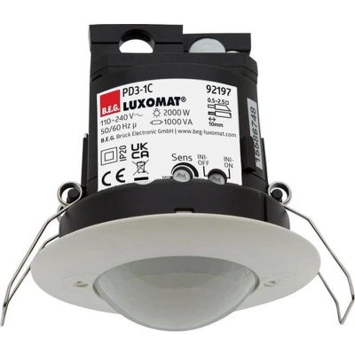 Afbeelding van Luxomat Bewegingsmelder PD3, reikwijdte Ø10m, enkel instelbaar potentiometers, inbouw