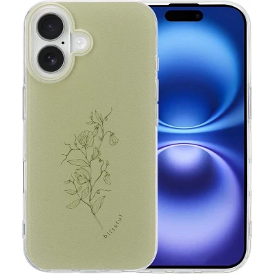 Afbeelding van imoshion hoesje Geschikt voor iPhone 16 Siliconen Design Meerkleurig / Floral Green