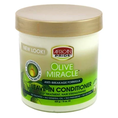 Afbeelding van African Pride Olive Miracle Leave in Conditioner Pot 425 gr