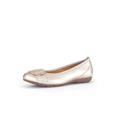 Afbeelding van Gabor Sportliche Ballerina&#039;s, Dames, Maat: 40, Beige Veloursleer