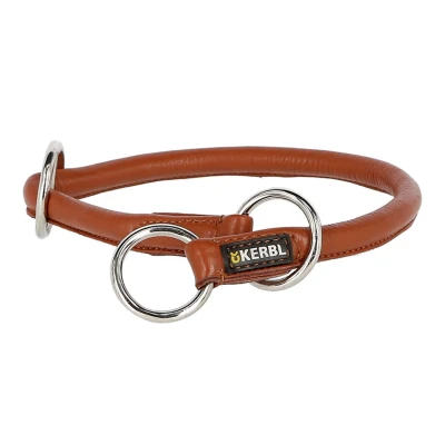 Afbeelding van Kerbl Halsband Roma Rundleer met Stopper Cognac 8mm 55cm