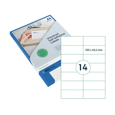 Image de Rillprint 83218 étiquettes universelles A4 105 x 42,4 mm (350 étiquettes) transparent