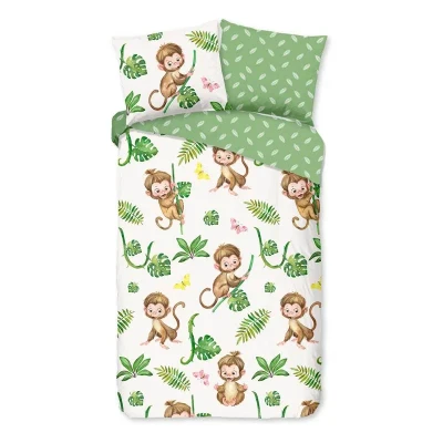 Afbeelding van Good Morning Play dekbedovertrek 1 persoons (140x200/220 cm + sloop) Groen