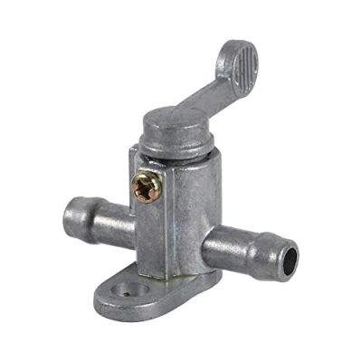 Afbeelding van Hlyjoon Petcock Brandstoftankschakelaar, 8 mm, benzinekraan ON/OFF universeel, 5/16 inch, zilveren schakelaar, brandstofkraan + mm