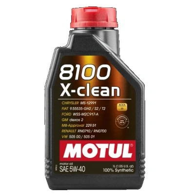 Afbeelding van Motul 8100 X CLEAN 5W 40 1L Motorolie 102786 BMW: 3 Touring, Coupe, MERCEDES BENZ: C Class Saloon, FIAT: 500 Hatchback