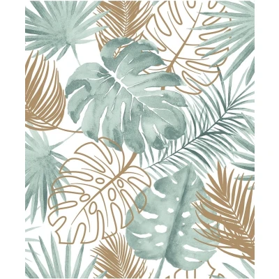 Afbeelding van Behang monstera bladeren groen