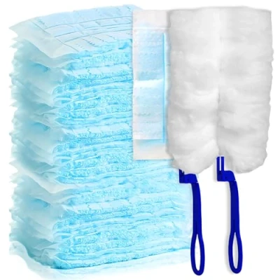 Afbeelding van Swiffer microvezel stofdoek set van 50 met 2 handgrepen voor autostof en vuilvangers