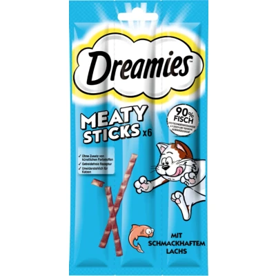 Afbeelding van 6x5g Dreamies Meaty Sticks Zalm Kattensnacks