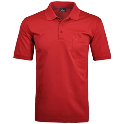 Afbeelding van Ragman Poloshirt met korte mouwen voor heren., Wijn rood