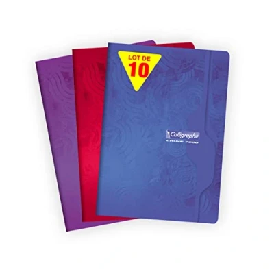 Afbeelding van Clairefontaine 7133C Notitieboek, 70 vellen, met kalligrafiebinding, DIN A4, velijnpapier, g/m², offsetkarton, verschillende kleuren, 10 stuks