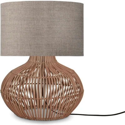 Afbeelding van GOOD&amp;MOJO Tafellamp Kalahari Taupe/Rotan Ø32cm Modern
