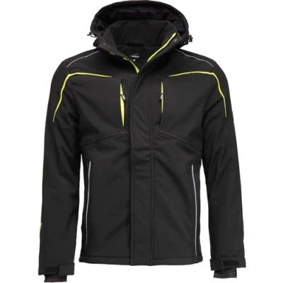 Afbeelding van BWOLF CLIFF Outdoorjas voor heren, werkjas, winddicht, waterdicht, winterjas, werkjas met capuchon, zwart.