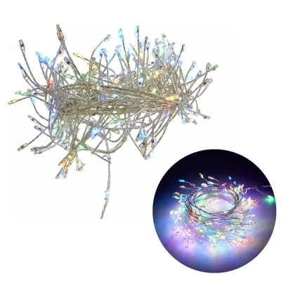 Afbeelding van Cheqo® Kerstboomverlichting Zilverdraad Clusterverlichting Kerstlampjes LED Verlichting Kerstverlichting voor Binnen en Buiten 720 7 Meter Multicolor