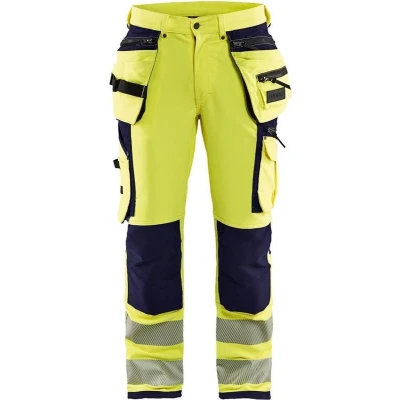 Afbeelding van High Visibility Werkbroek 1997 met 4 Weg Stretch Vis Geel/Marineblauw Maat 100