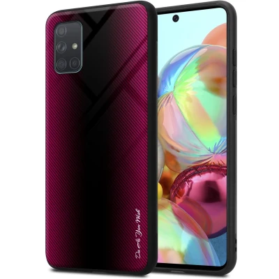 Afbeelding van Cadorabo Hoesje geschikt voor Samsung Galaxy A71 4G in PAARS ROZE Beschermhoes gemaakt van TPU silicone Case Cover en achterkant gehard glas