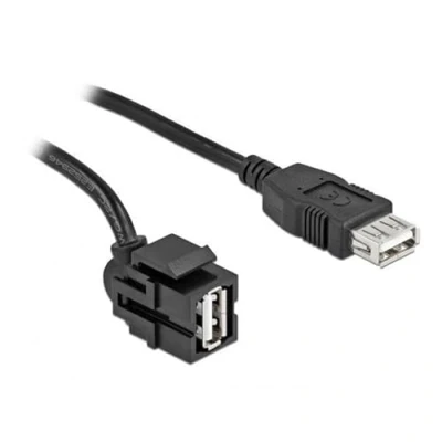 Afbeelding van Keystone Module USB 2.0 Een vrouwelijke 250 naar vrouw met kabelzwart