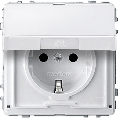 Afbeelding van Merten MEG2310 7219 Wandcontactdoos AquaDesign Polar wit