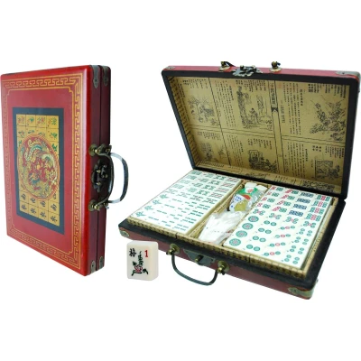 Afbeelding van Mah Jong Reis rood Chinees antiek look koffer