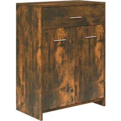 Afbeelding van vidaXL Badkamerkast 60x33x80 cm bewerkt hout gerookt eikenkleurig