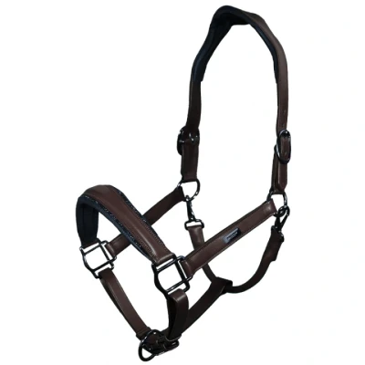 Afbeelding van Equestrian Stockholm Halster Glimmer Anatomic Leather Bruin