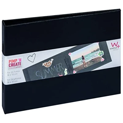 Afbeelding van Fotoalbum walther design mini 24 fotos 13x18cm horizontaal zwart