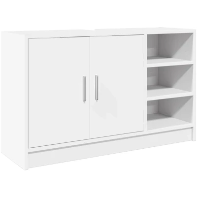 Afbeelding van Wastafelkast 90x29x55 cm bewerkt hout wit