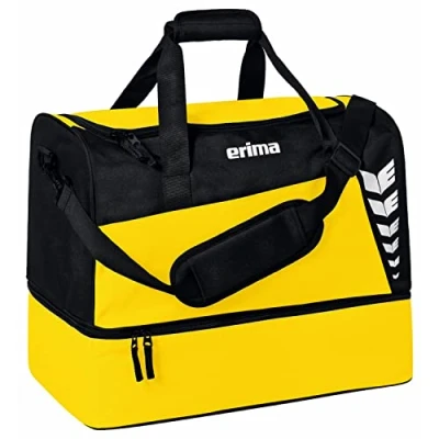 Afbeelding van SIX WINGS sporttas met bodemvak geel/zwart / L