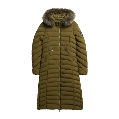 Afbeelding van Superdry FUJI Longline Winterjas, Dames, Maat: 40, Grey marl jaffa