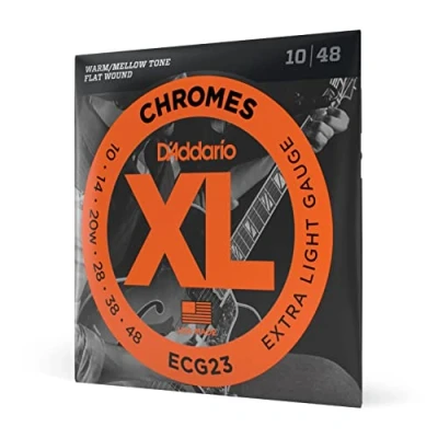 Afbeelding van D&#039;Addario E Git.snaren ECG23 10 48 Chromes Flatwound Elektrische gitaarsnaren