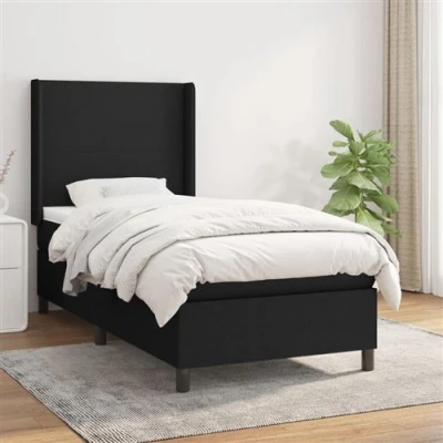 Afbeelding van vidaXL Boxspring met matras stof zwart 80x200 cm
