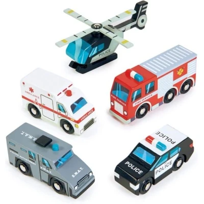 Afbeelding van Tender leaf toys hulpverleningsvoertuigen 5st
