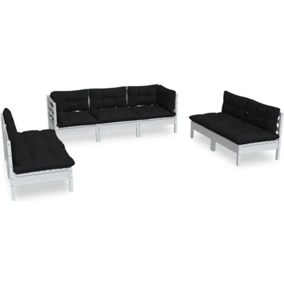 Afbeelding van vidaXL 7 delige Loungeset met kussens massief grenenhout