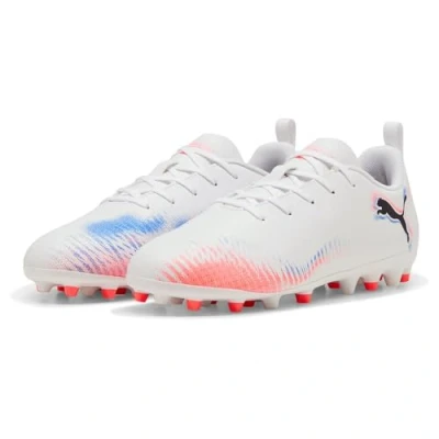 Afbeelding van Puma Future 8 PLAY MG Unisex Zaalvoetbalschoenen voor kinderen, Maat: 28, White/black/glowing red Schoenen