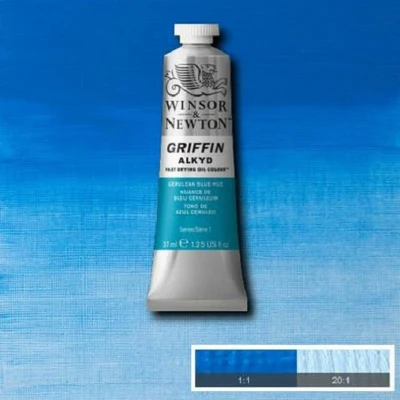 Afbeelding van Winsor &amp; Newton Griffin Alkyd Olieverf 37ML Cerulean Blue Hue 139
