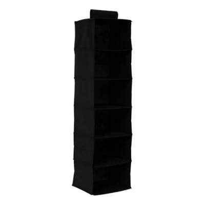 Afbeelding van 5Five kast organizer hangend 6 vakken 30 x 120 cm zwart